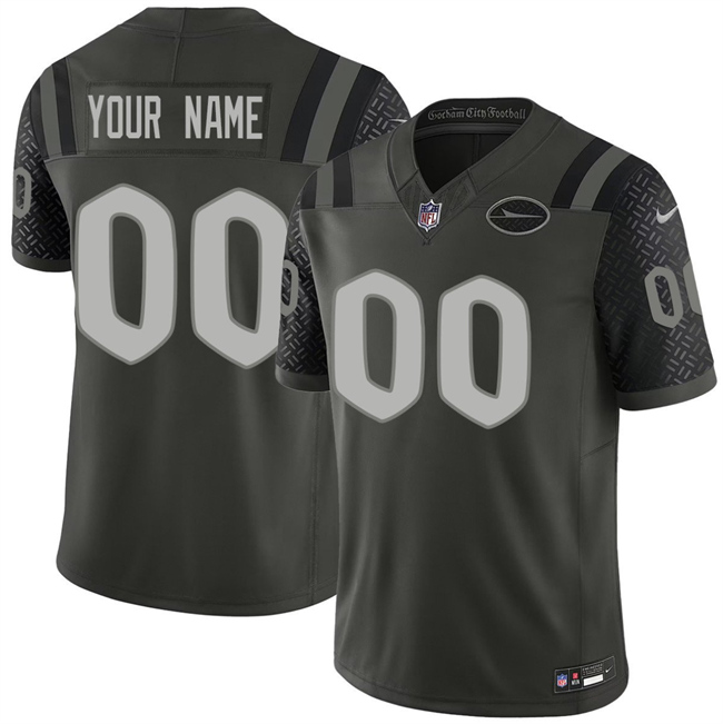 Youth New York Jets Active Player Custom Black 2025 F.U.S.E. “Rivalries” Vapor Limited Stitched Football Jersey